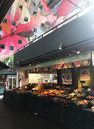 Inside the food market MarktHalle in Rotterdam